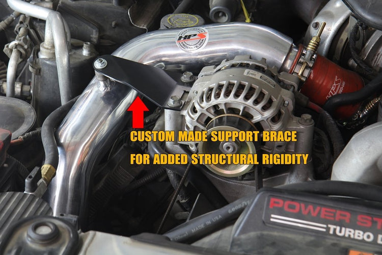 HPS Hot & Cold Side Charge Pipe with Intercooler Boots Kit, 03-07 Ford F250 Superduty Powerstroke 6.0L Diesel Turbo, Red