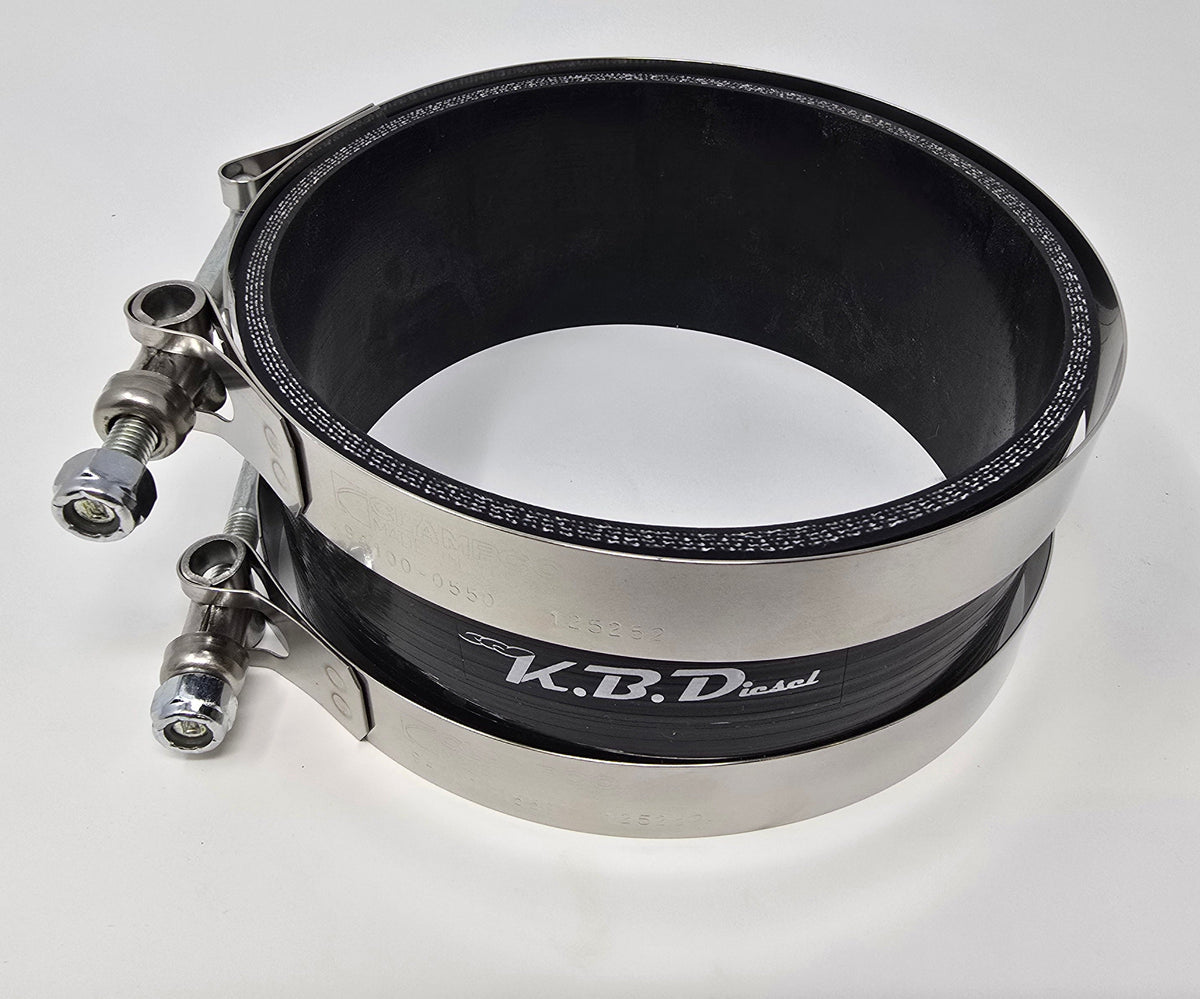 5" Straight Silicone Coupler with T-Bolt Clamps