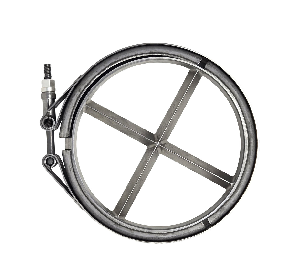 "Short" 5in Marmon Flare S400 *T6 Foot* Downpipe Turbo Guard Cross Bolts Flare Flange & Clamp