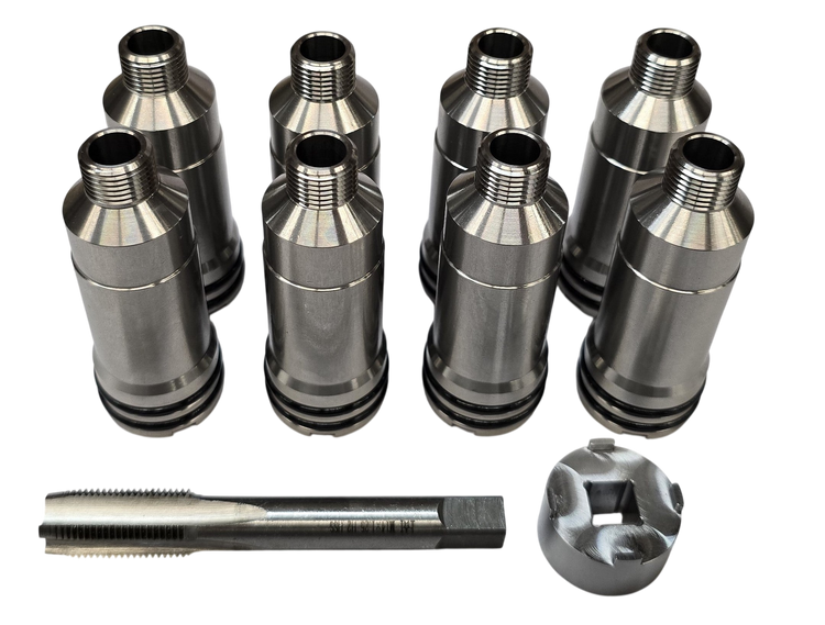 Thread In Fuel Injector Cups for 6.6l Duramax LB7 Chevy GMC 2001-2004