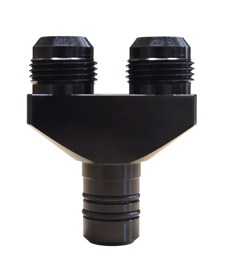 Twin Compound -12AN Turbo Oil Drain Line Adapter For 89-22 5.9L 6.7L Cummins
