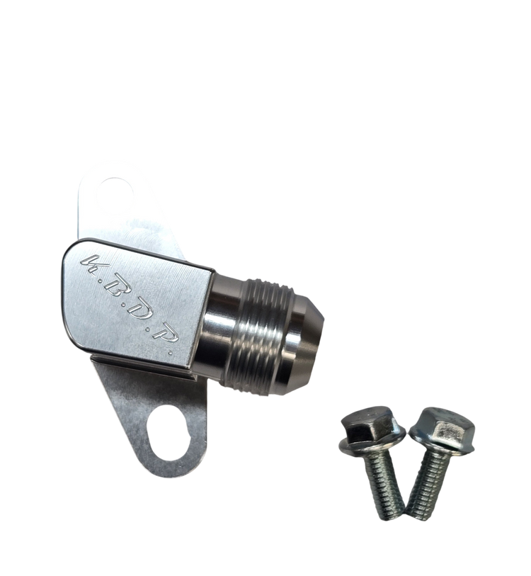 -12AN Billet Turbo Oil Return Drain Line Engine Adapter for 2001-16 6.6l Duramax