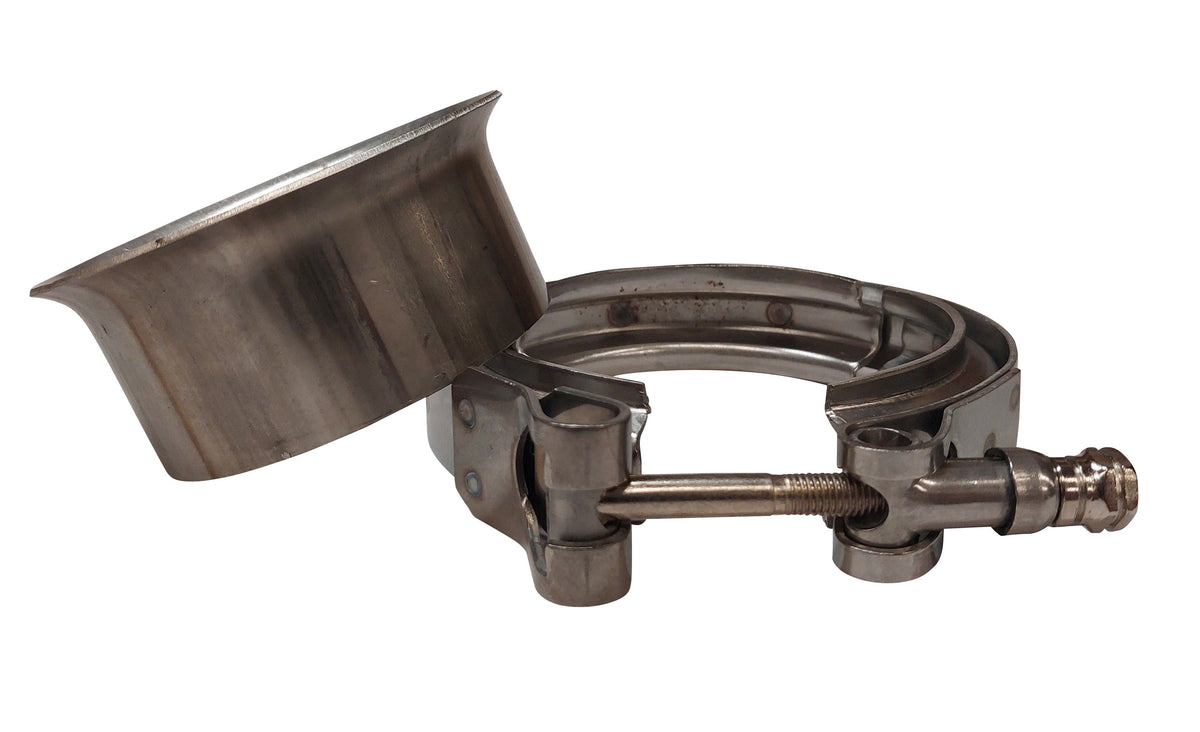 Lower Downpipe Exhaust Side V-band Flare Flange for 6.6l 2001-2015 Duramax