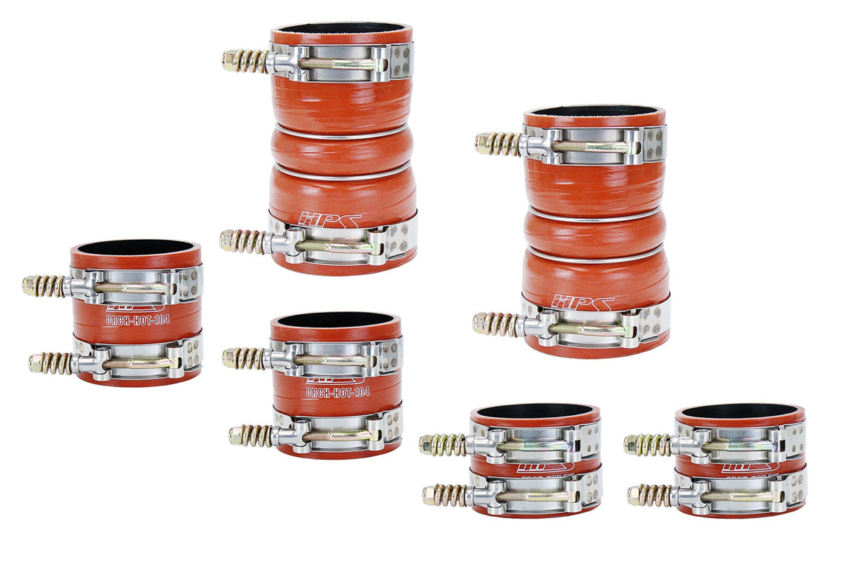 HPS High Temp Reinforced Silicone Intercooler Hose Boots Kit Ford Late 1999 - 2003 F250 Superduty 7.3L PowerStroke Diesel