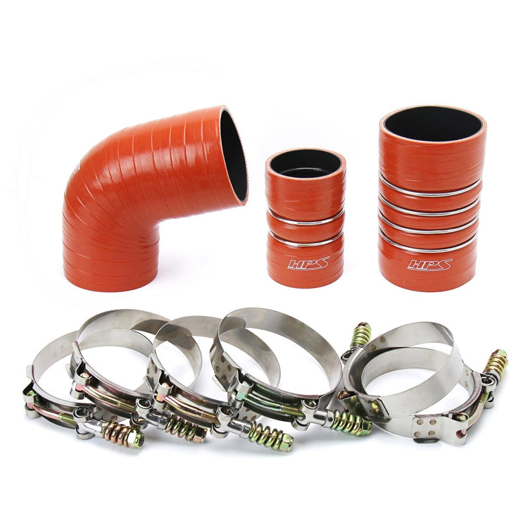 HPS High Temp Aramid Reinforced Silicone Intercooler Hose Boots Kit GMC 2006-2010 Sierra 3500 6.6L Duramax Diesel
