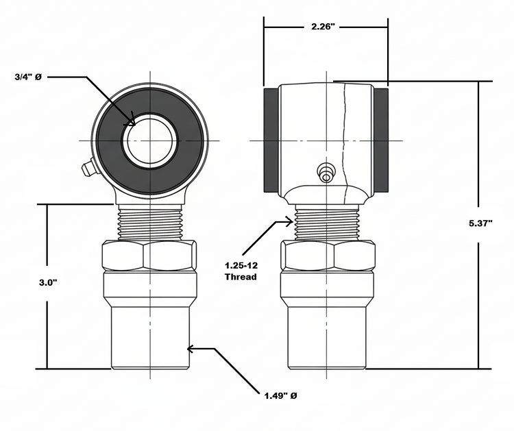 Poly Rod End Kit for Traction Bar / 4-Link / Pan Hard Bar / Ladder Bars